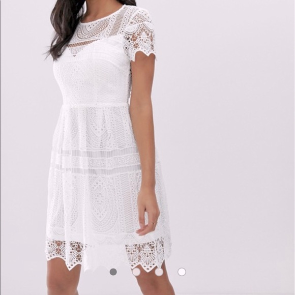lace overlay mini dress